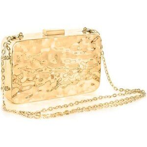 Metallic Evening Clutch Purse With Chain Wedding Party Formal Crossbody Bag Wome